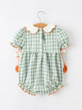 Fall Plaid Pumpkin Bow Romper
