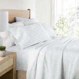 Rustic Jacobean Cotton Patterned Sheet Set in Light Blue