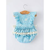 Ocean Girls Bow Ruffle Romper