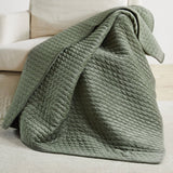 Velvet Stitch Quilted Throw: Grey