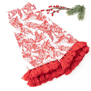 Nutcracker Toile Tassel Kitchen Towel