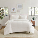Striped Seersucker Ivory Comforter Set