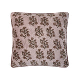 Block Print Velvet Lilac Flower Pillow