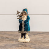 Deep Ocean Velvet Belsnickle Santa Ornament