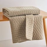 Velvet Stitch Quilted Throw: Grey