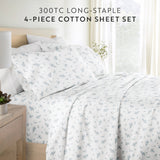 Blue Bouquet Bliss Brushed Cotton Patterned Sheet Set