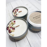 Hand-poured Magnolia & Peony 8oz Wood Wick Soy Candle