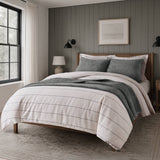 Velvet Stitch Quilt Set: Chambray