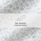 Rustic Jacobean Cotton Patterned Sheet Set in Light Blue