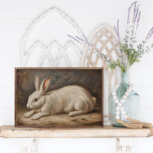 Vintage Rabbit Wood Wall Art