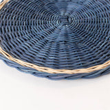 Blue Rattan Chargers (Set of 4)