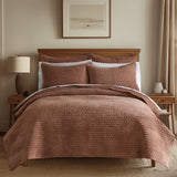 Velvet Stitch Quilt Set in Rust