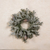 11" Flocked Pine Candle Wreath