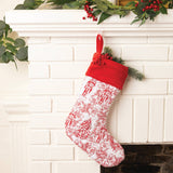 Classic Red Toile Nutcracker Quilted Stocking