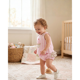Pink Stripe Cupcake Applique Top & Bloomer Set