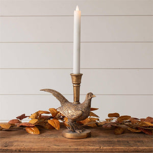 (Set of 2) Gold Tone Pheasant Candle Holder