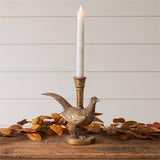 (Set of 2) Gold Tone Pheasant Candle Holder