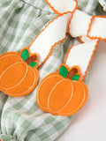Fall Plaid Pumpkin Bow Romper