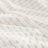 Striped Seersucker Ivory Comforter Set