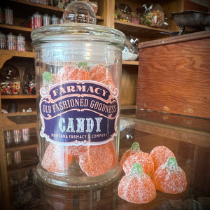 Halloween Pumpkin Old Fashioned Candy Apothecary Jar