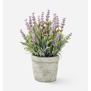 Small Faux Lavender Cement Planter