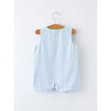 Baby Boys Summer Crocodile Embroidered Smocked Romper