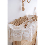 Toile De Jouy Double-Layer Muslin Blanket in Beige: 27.5” x 27.5”