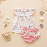 Crabby Cove Diaper Cover Set in Rose