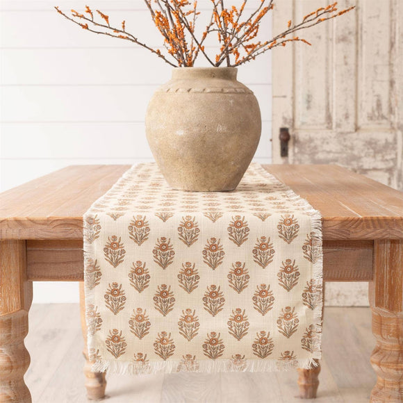 Amelanchier Block Print Table Runner