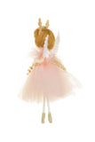 Pink Cherub Ballerina Girl Doll With Reindeer Headband