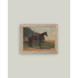 Saddled Horse Framed Antique Art: 10x8