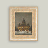 Ice Skating Framed Antique Art 10x12