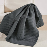 Cross Stitch Quilted Navy Throw