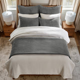 Velvet Stitch Quilt Set: Chambray