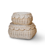 Handmade Flora Rattan Scallop Baskets