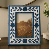 Blue Floral Petals Photo Frame