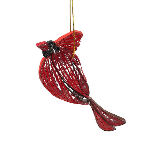 Hancrafted Quill Cardinal Ornament
