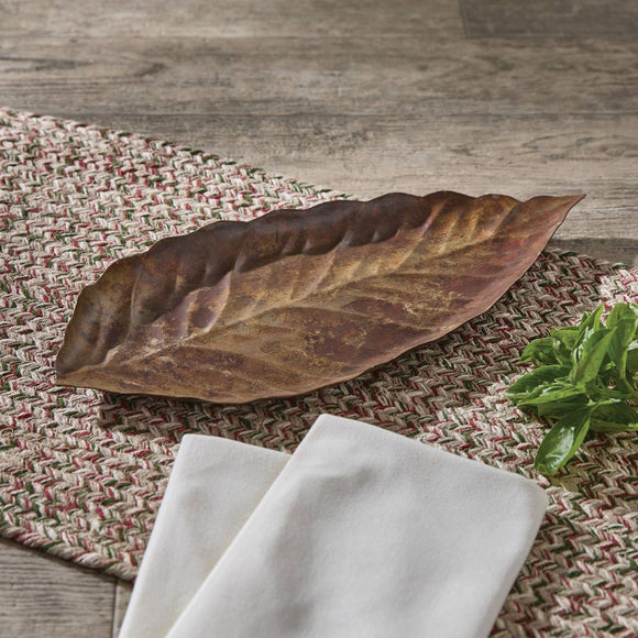 Distressed Copper Leaf Tray