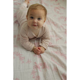 Little Pink Bird Muslin Organic Cotton Blanket