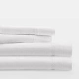100% Cotton & Brushed Sateen Sheet Set in White
