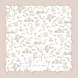 Toile De Jouy Double-Layer Muslin Blanket in Beige: 27.5” x 27.5”
