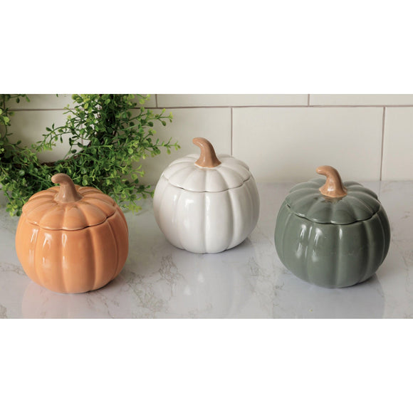 Ceramic Covered Pumpkin Bowl