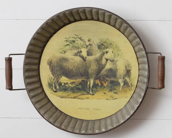 Hanging Metal Sheep Farm Tray