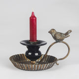 Agathe Antique Gold Candle Holder Tray with Bird