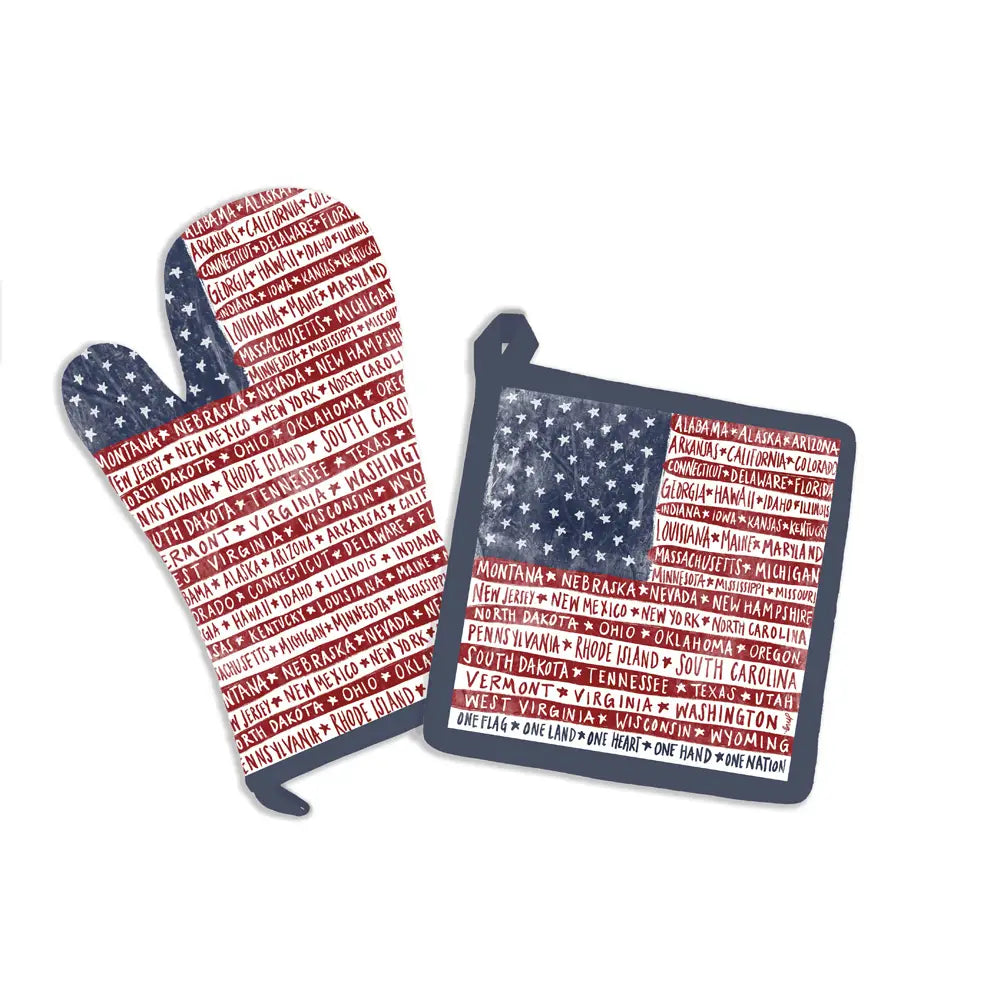 Texture　Pottholder　One　Flag,　Kitchen　Set　–　Texture　Tuft　Oven　Mitt　and　and　Tuft　One　Nation