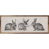 Three Sketched Bunnies Wood Print