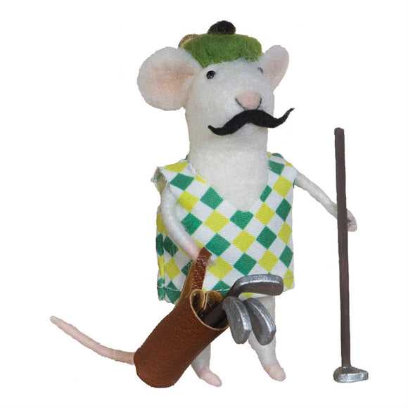 Felt Golfer Mouse Ornament