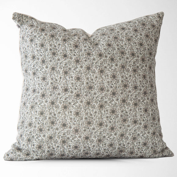 Penelope Vintage Petite Floral Throw Pillow in Oyster
