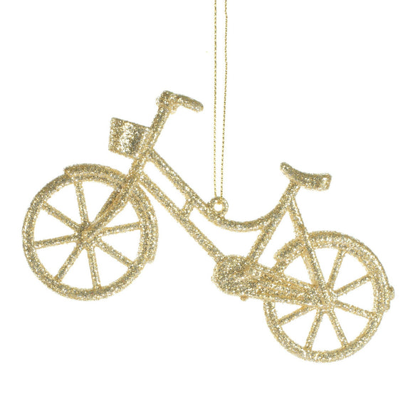 Glittering Gold Bicycle Ornament