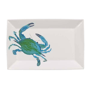 B McVan Designs Ceramic Rectangle Crab Platter